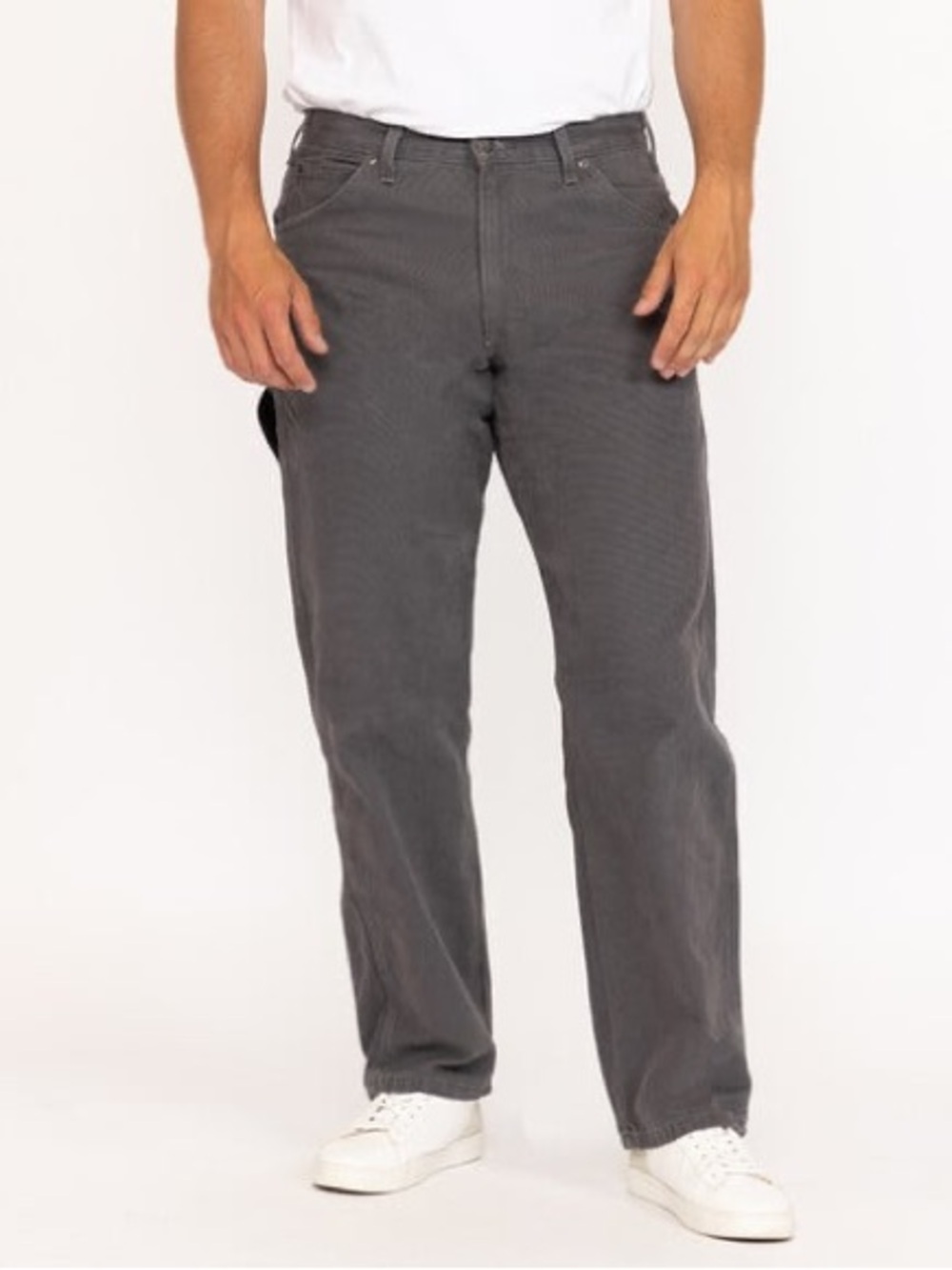 🩶♠️ Dickies Men Heavyweight Duck Carpenter Pants Relaxed Fit Dark Gray 40x32